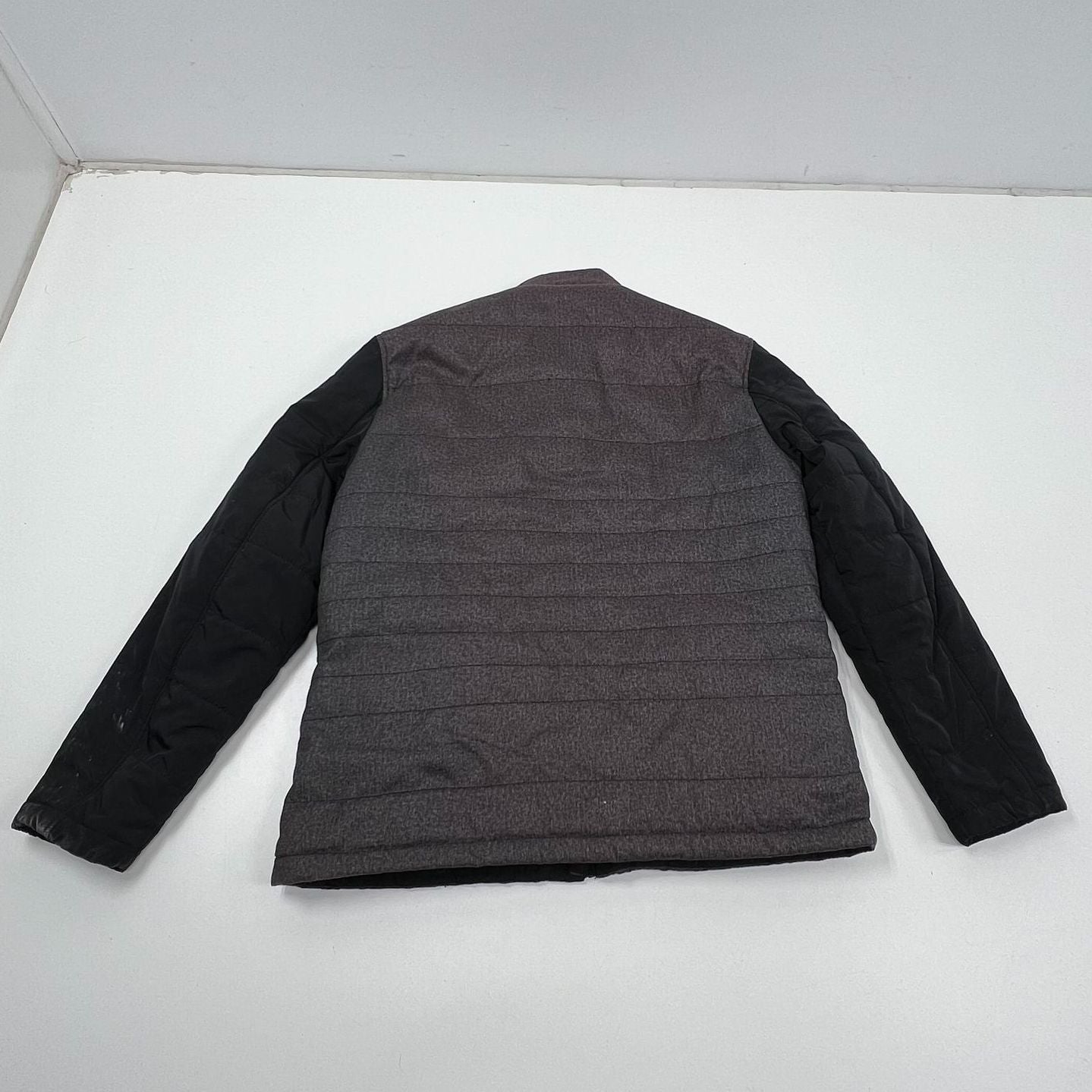 Enzo Tovare Heathered Mixed Media Quilted Puffer Jacket Coat Men's XL