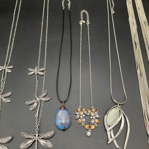 Cara NY & Fashion Necklaces Jewelry Lot of 10 Dragonfly Floral Tree of Life