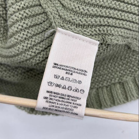 Free People Women's Sage Green Easy Street Tunic Ribbed Knit Sweater Size L