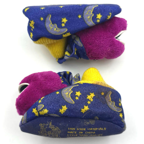 Vintage 1995 The Lyons Group Bedtime with Barney Character Slippers Size 3-4