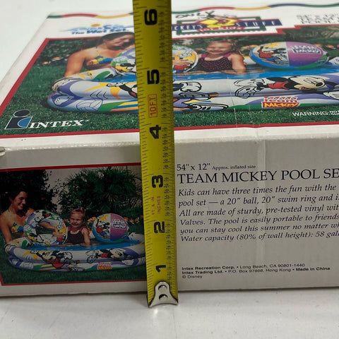 IOB Vintage Disney Blow Up Kids Pool Team Mickey 54"x12" POOL ONLY - USED