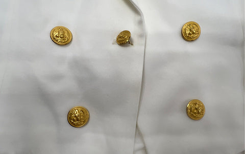 Vintage US Navy Men's Dinner Dress White Mess Jacket Shirt Master Chief YN Sz 36