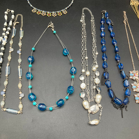 Modern Costume Jewelry Lot 12 Necklaces Beaded Evil Eye Sally Nightmare Xmas