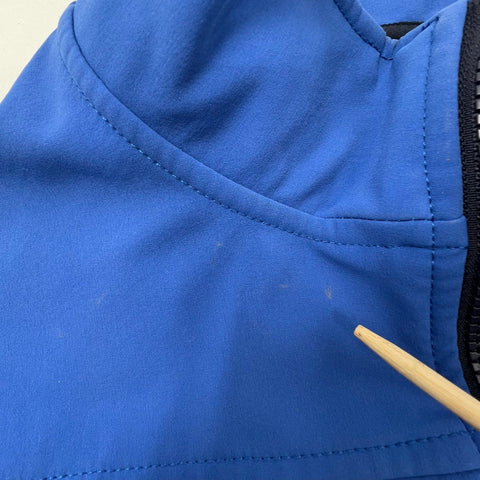 Duluth Trading Co Men's Blue Fleece Lined Softshell Vest Full Zip Colorblock XL