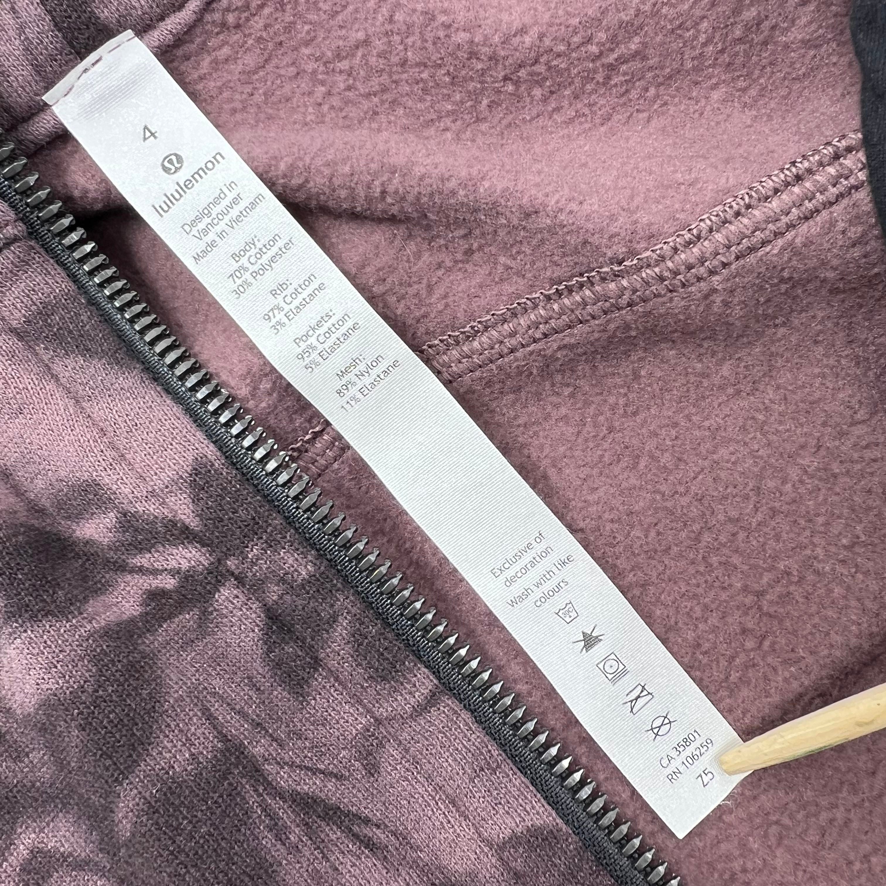 Lululemon Define Dusk Floral Antique Bark Hoodie Full Zip Size 4