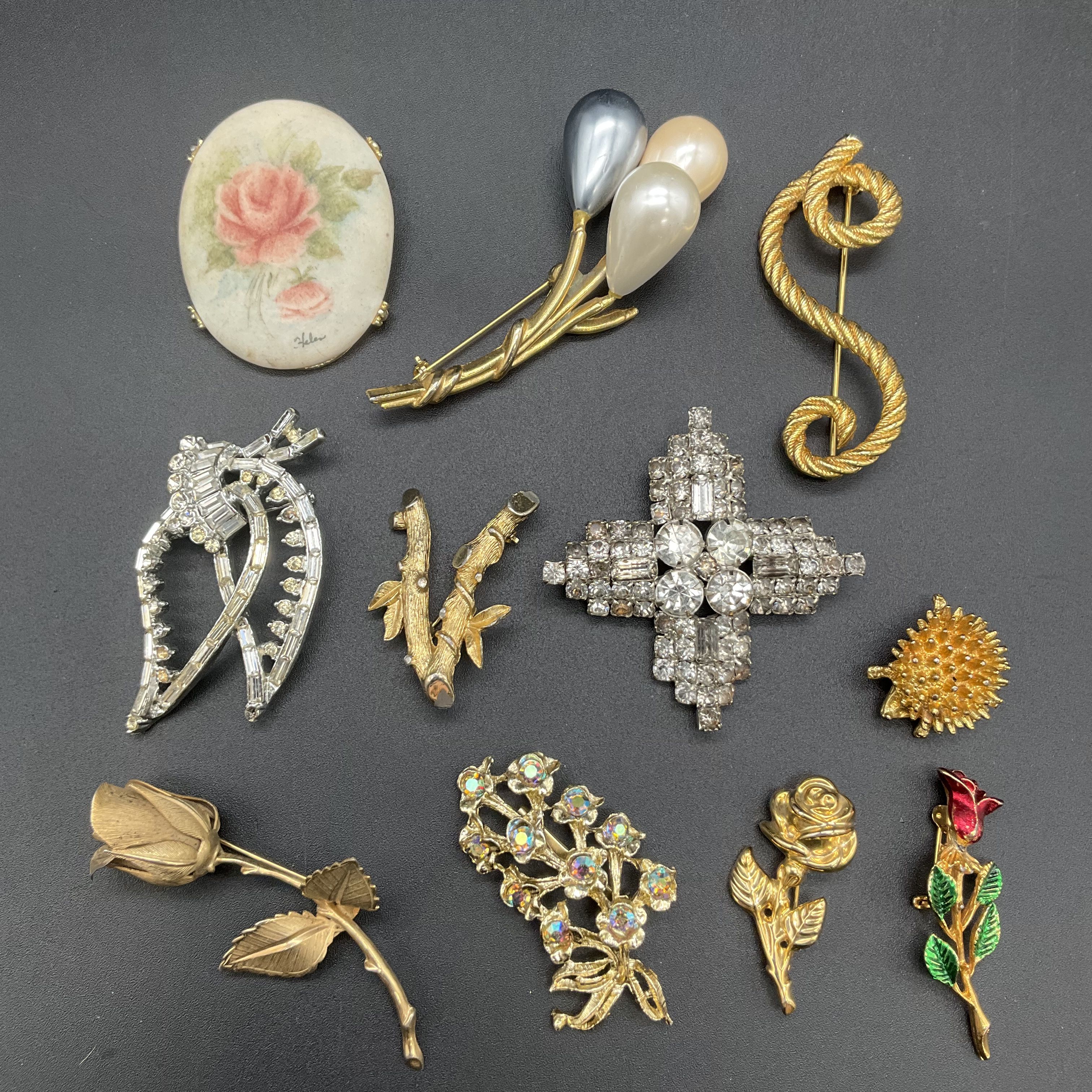 Vintage Gold and Silver Mixed-Metal Hair Pins and Brooches Set Mixed Metal Hair Pin - Etsy main image 2
