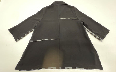 Moonlight Women's Button Up Top Jacket Black Gray Polka Dot A-Line Sz M NWT