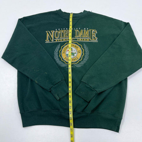 Vintage 90s Notre Dame Fighting Irish Leprechaun Crewneck Sweatshirt Green XL