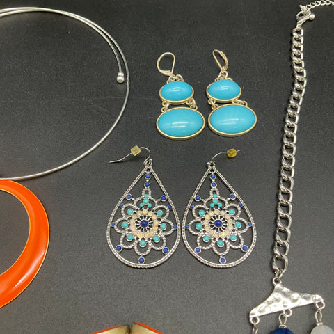 Statement Jewelry Lot 9 Pcs Bohemian Beaded Necklaces Dangle Earrings Bracelet