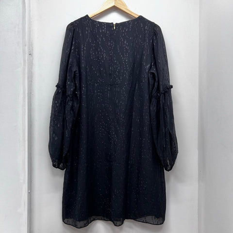 Lilly Pulitzer Women's Clemie Long Sleeve Silk Dress Onyx Fish Clip NWT Sz 14