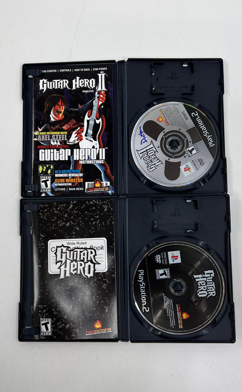 Sony Playstation 2 PS2 Game Lot UNTESTED Guitar Hero 1 & 2 in Cases