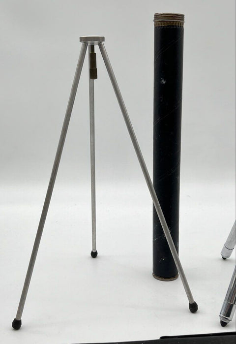 Vintage Sunset & Da-Lite Mid-Century Tabletop Camera Tripod Lot 2 W/Cases