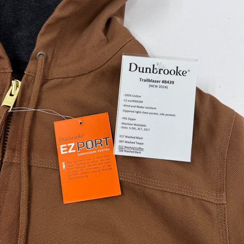 Dunbrooke Men's Trailblazer Hooded Work Jacket Washed Bark Brown NWT Sz L