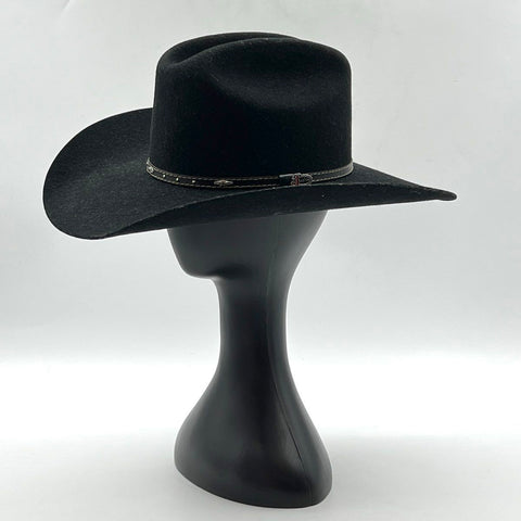 Justin Men's Black 2X Felt Western Cowboy Hat Cattleman Crease Studded Band