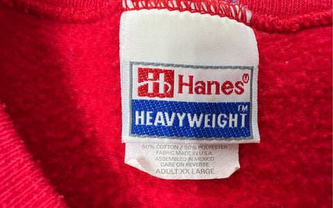 Vintage 90s Millard South Music Hanes Heavyweight Sweatshirt Red Sz XXL