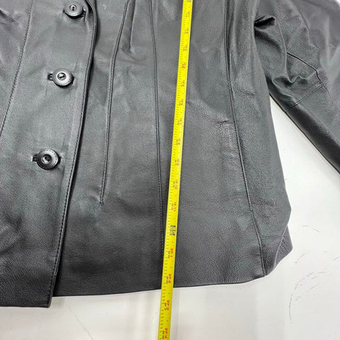 Vintage Y2K East 5th Women's Black Nappa Leather Blazer Jacket 2X NWT