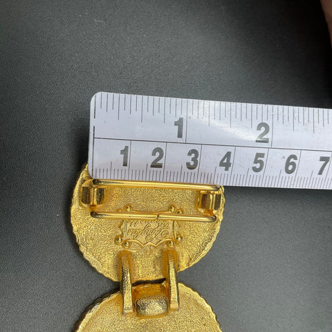 Vintage Douglas Paquette Women's Gold Tone Twisted Rope Belt Buckle 4 Inch