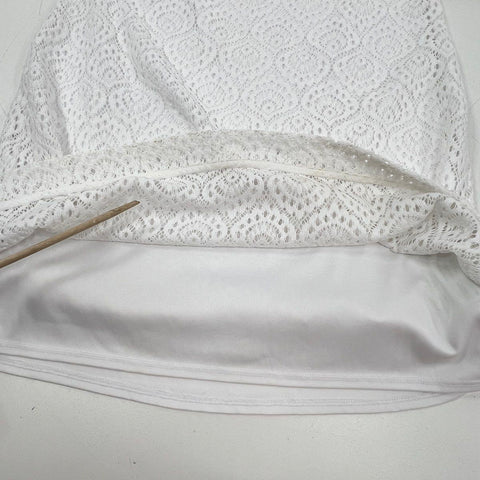 Lilly Pulitzer Women's White Lace Bell Sleeve Shift Dress Geometric Eyelet Sz S