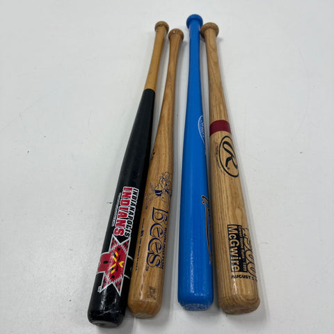Mark McGwire Rawlings + 3 MLB MiLB Mini Baseball Bat Lot Astros Indians Bees