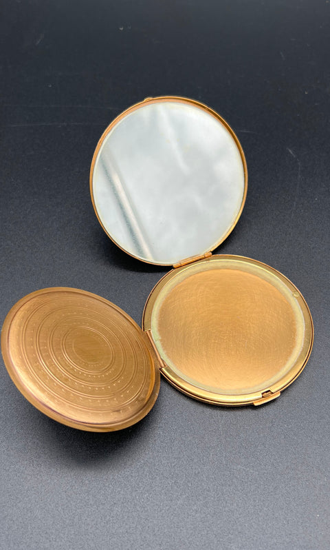 Vintage Elgin American & Byzac Lot of 2 Powder Compacts Gold & Silver Tone