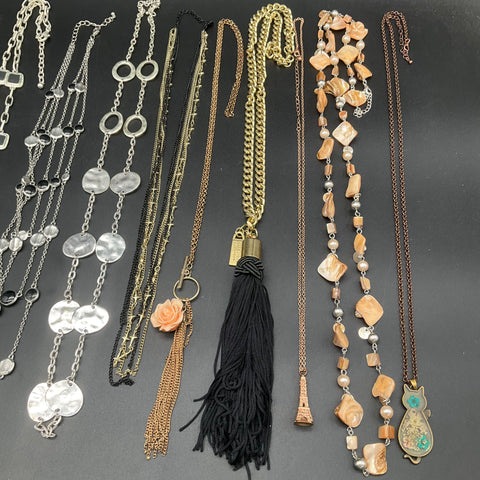 Marc Jacobs & Fashion Jewelry Lot 13 Necklaces Gold Silver Tone Vintage Tassels