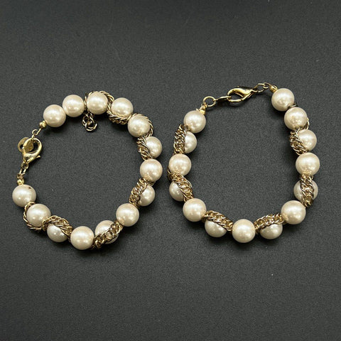 Vintage Faux Pearl Jewelry Lot of 8 Necklaces Bracelets Bib Collar Statement