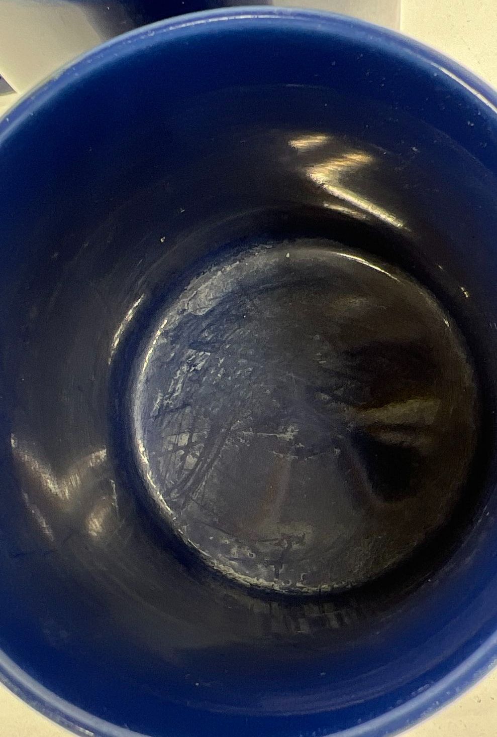 Vintage Yamato Japan Ceramic Coffee Mugs Cobalt Blue Glaze Lot of 2