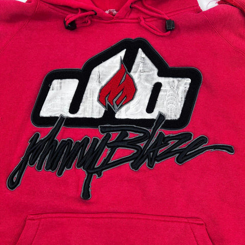 Vintage 90s Johnny Blaze Embroidered Hip Hop Streetwear Pullover Hoodie Sz L