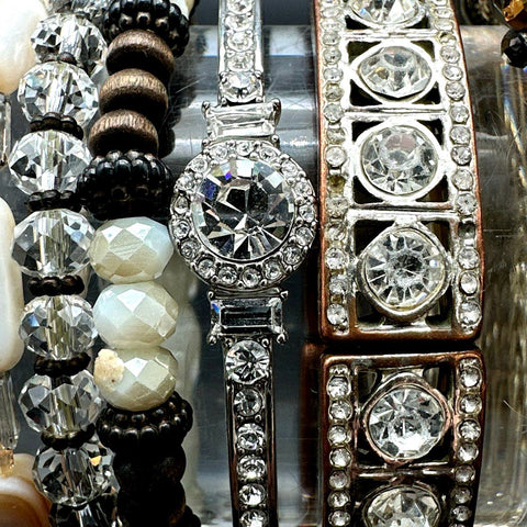 Chico's Rhinestone and Beaded Statement Bracelet Jewelry Lot of 9 Boho Styles