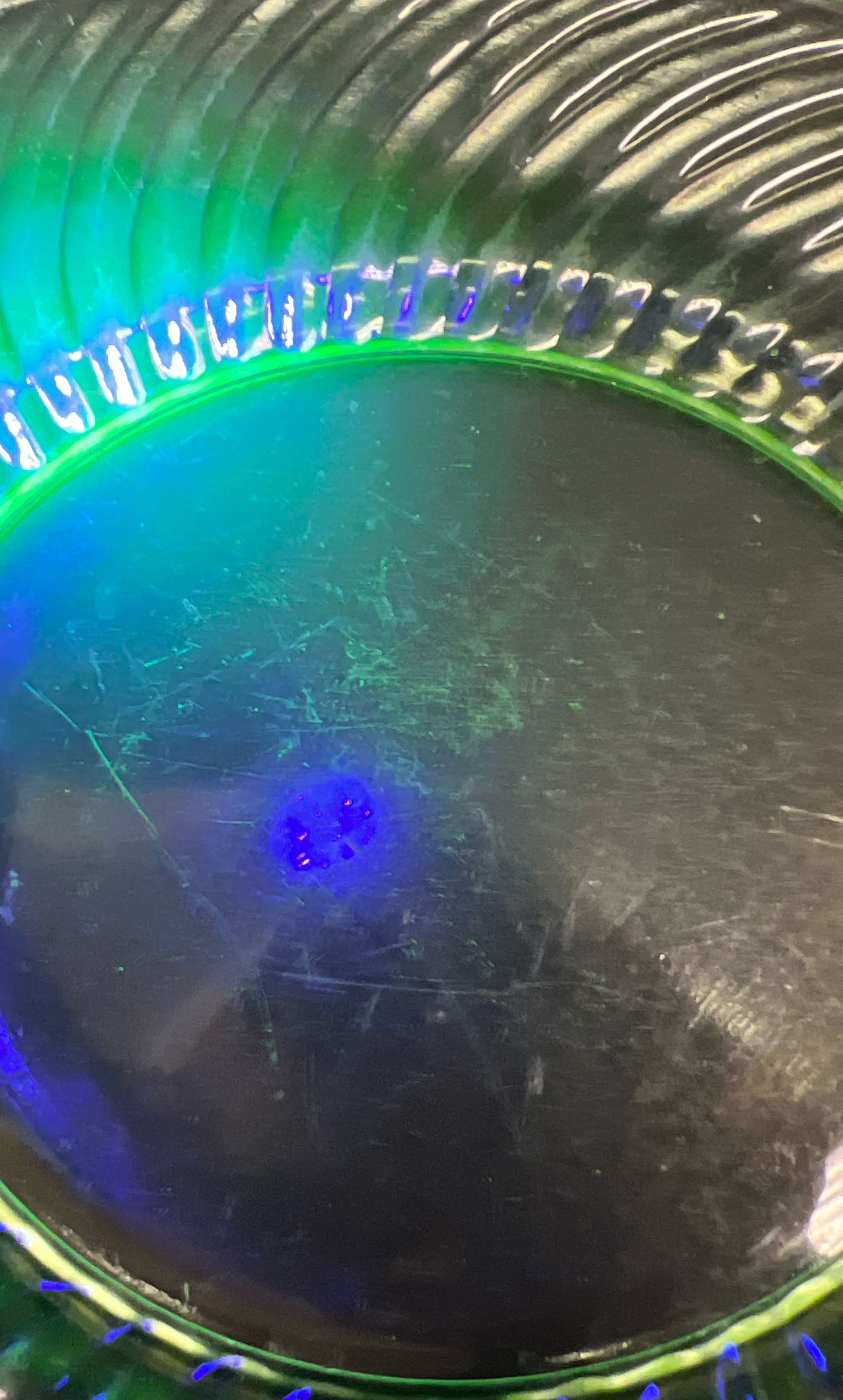 Black Light Reactive Uranium Glass Dessert Plate