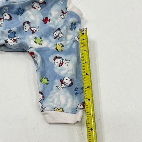 Baby Snoopy Blue Red Baron Clouds Vintage Y2K Footed Sleeper Pajamas Sz 6-9M
