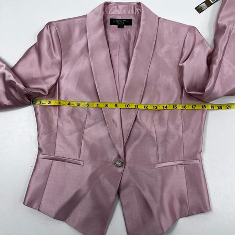 Tahari Luxe Women's Pink Amour Brianna Shawl Lapel Jacket Blazer NWT Sz 8P