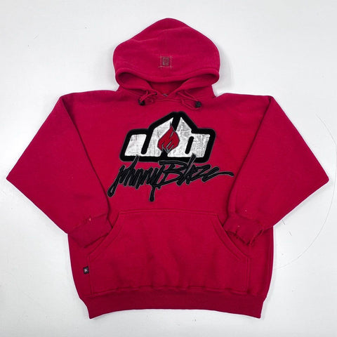 Vintage 90s Johnny Blaze Embroidered Hip Hop Streetwear Pullover Hoodie Sz L