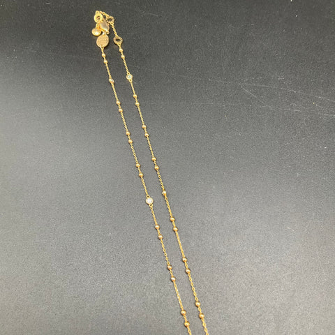Henri Bendel Gold Tone Crystal Station Lariat Y-Necklace Adjustable 18"