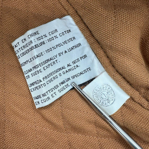 Smith & Wesson Men's Brown Leather Quilted Canvas Shooting Hunting Vest Sz XL