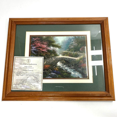 Thomas Kinkade Lot 3 Framed Prints Landscape Cottage Bridge of Faith Signed
