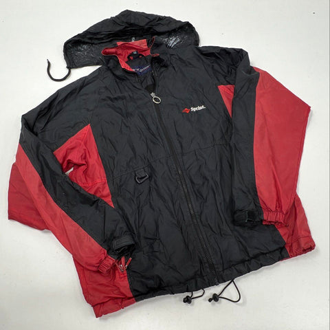 Vintage 90s Swingster Sprint Logo Windbreaker Hooded Jacket Colorblock Sz M