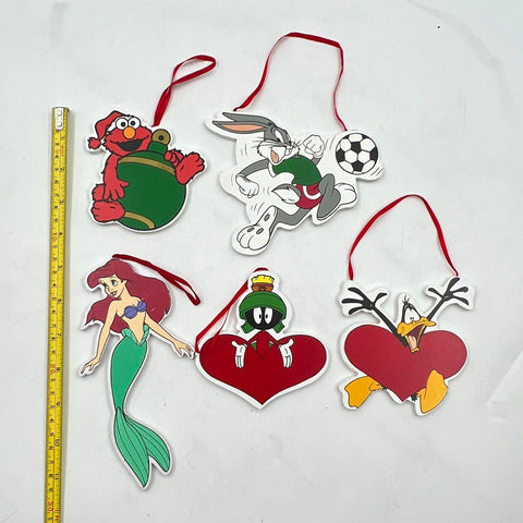 Vintage Christmas Ornament Lot Kurt S. Adler Wood Disney Looney Tunes 5pc 1990s