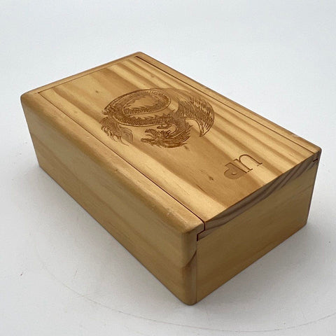 Ark Premium Wooden Dice Tray Vault Dragon Laser Etched Sliding Lid