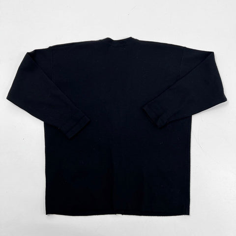 Vintage 90s Jones New York Women's Black Pocket Watch Embroidered Cardigan