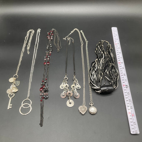 Modern Fashion Costume Jewelry Lot of 7 Pendant Watches Beaded Key Ring Styles