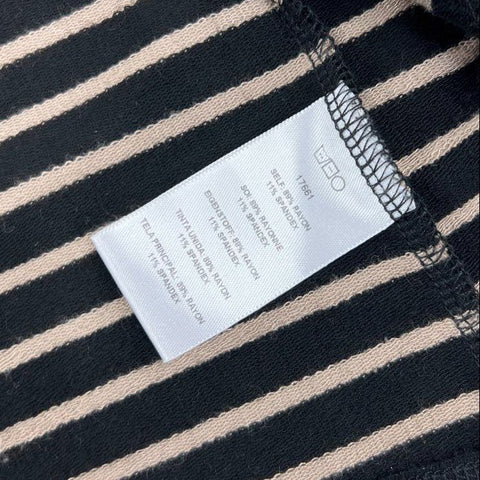 Anthropologie Dolan Women's Black Tan Striped Knit Open Front Blazer Jacket XS