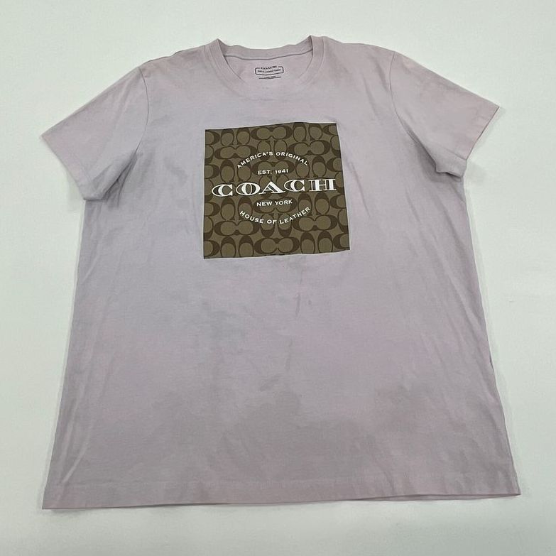 Men's Coach Pink Short Sleeve Classic Graphic T-shirt - Size XL *READ*