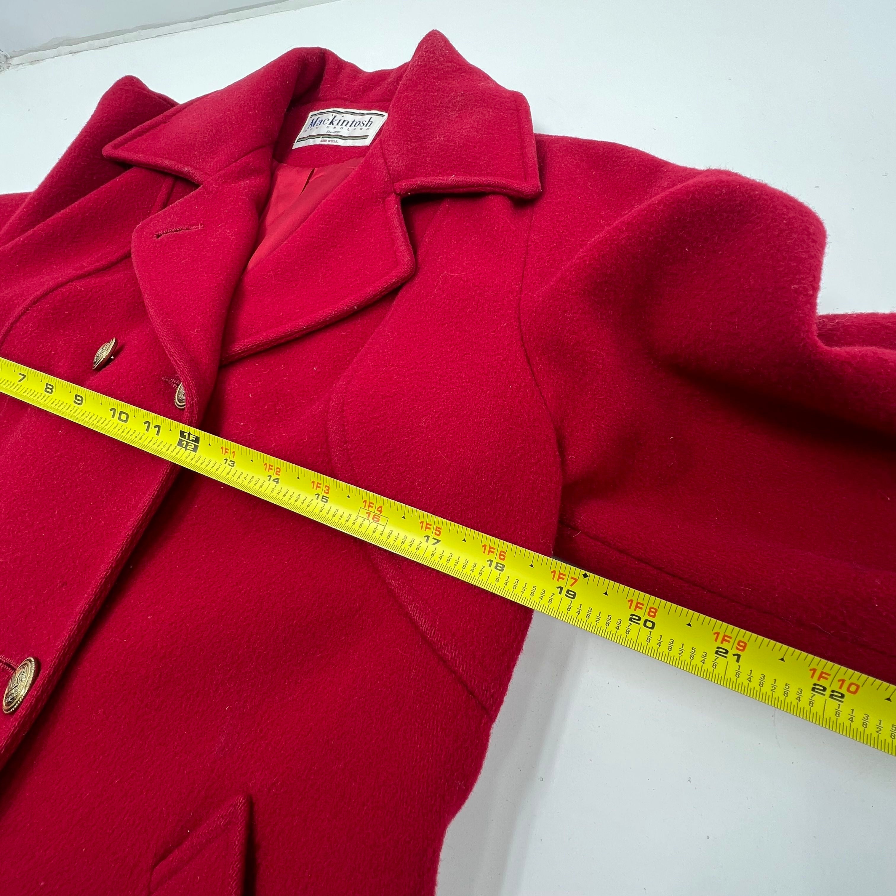 Vintage Mackintosh New England Red Peacoat Wool Women's 6P