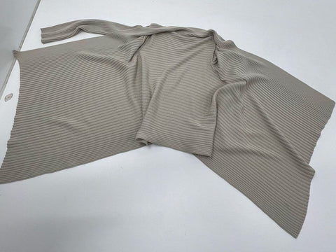 Marisa Minicucci Women's Tan Merino Wool Ribbed Drape Front Cardigan M