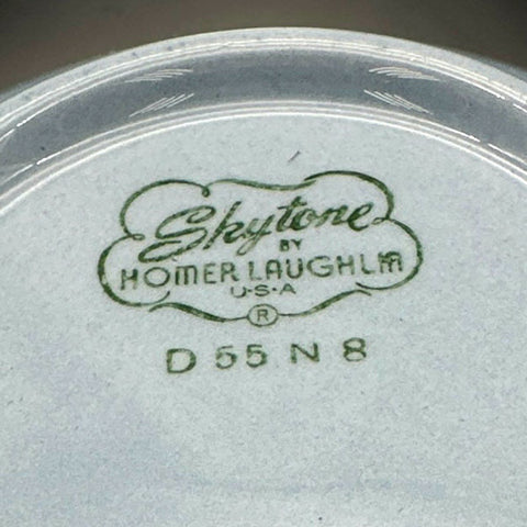 Homer Laughlin Skytone 10 Piece Set Blue Lugged Fruit Cereal Bowls Vintage 1955