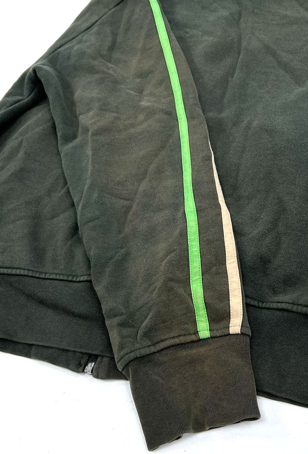 Retro Irish Gray Ireland Embroidered Spell Out Full Zip Hoodie Mens M