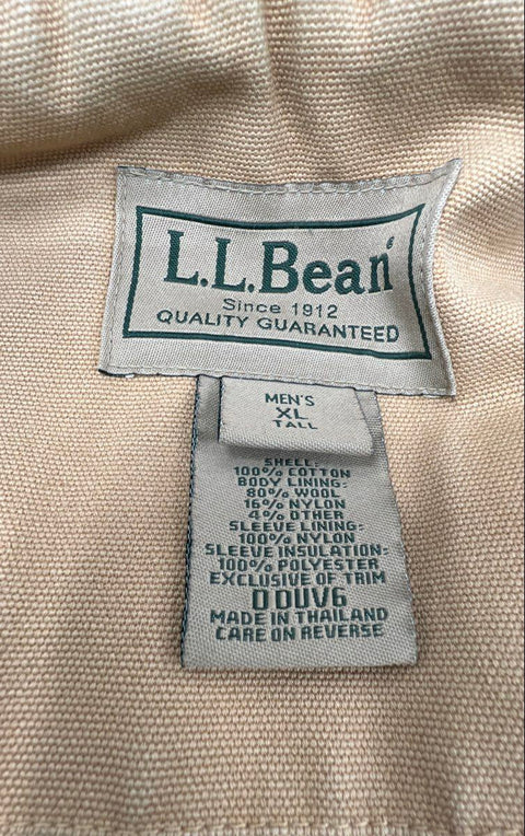 Vintage 90s L.L. Bean Duck Canvas Wool Lined Field Jacket Sz XL Tall