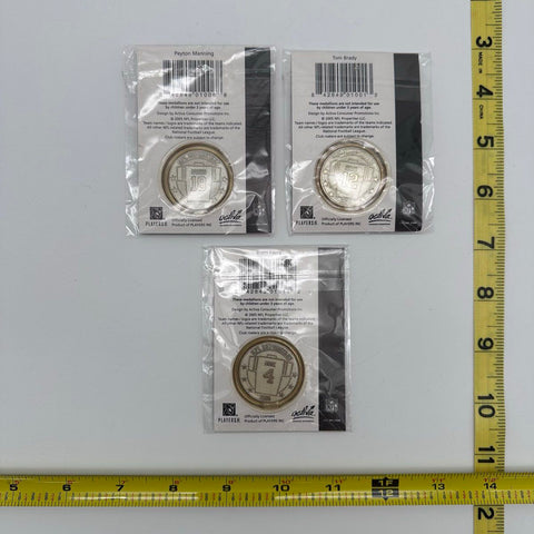 NFL Football Medallion Lot 2005 Superstars Brady Manning Favre 3 Coins New