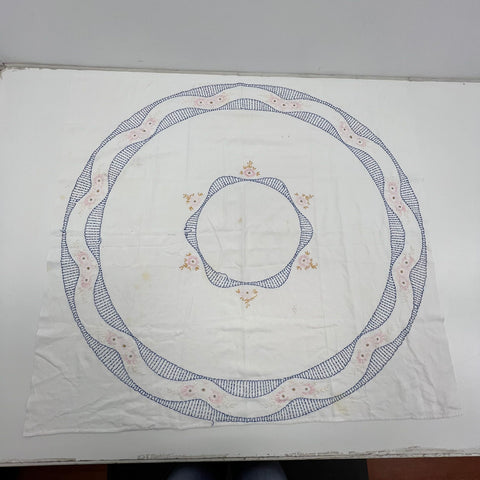 Vintage Lot Hand Embroidered Textiles Linens Tablecloths Runner Cross Stitch